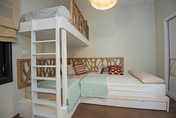 Interior design of bedroom in house with bunk beds © Paul Vinten