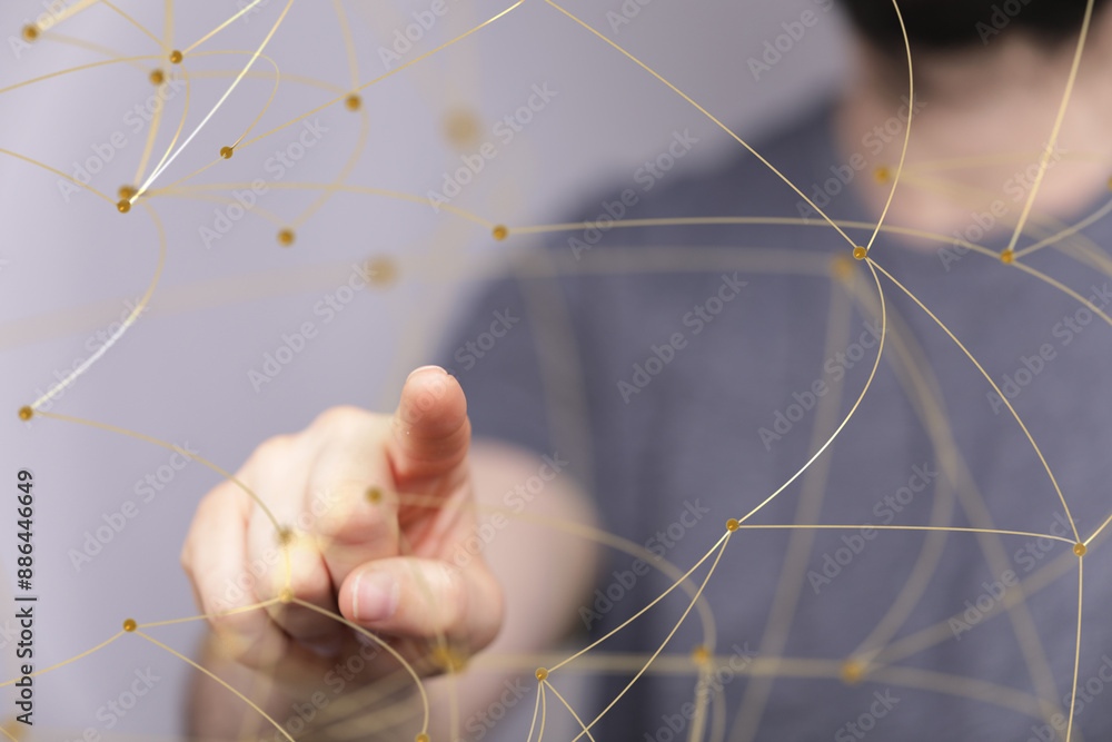 Poster touch futuristic wave, futuristic data stream
