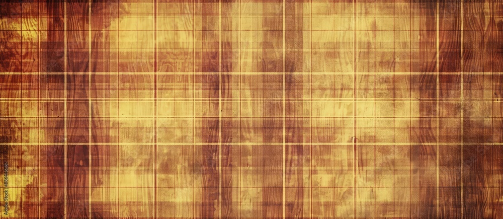 Aufkleber Background with brown and yellow plaid pattern suitable for inserting text or images providing a rustic style in images having copy space image