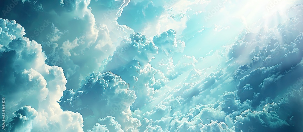 Aufkleber Abstract background with a cloudy blue sky providing ample copy space image