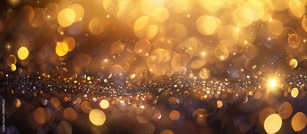 Aufkleber festive background featuring golden glitter with bokeh lights suitable for new year celebrations wit