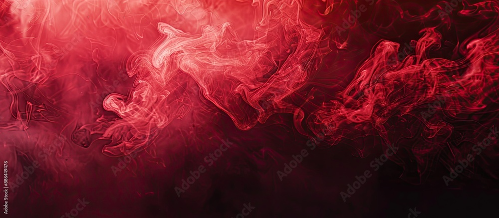 Fototapete vivid red vapor against a dark backdrop perfect for adding text or graphics in the copy space image