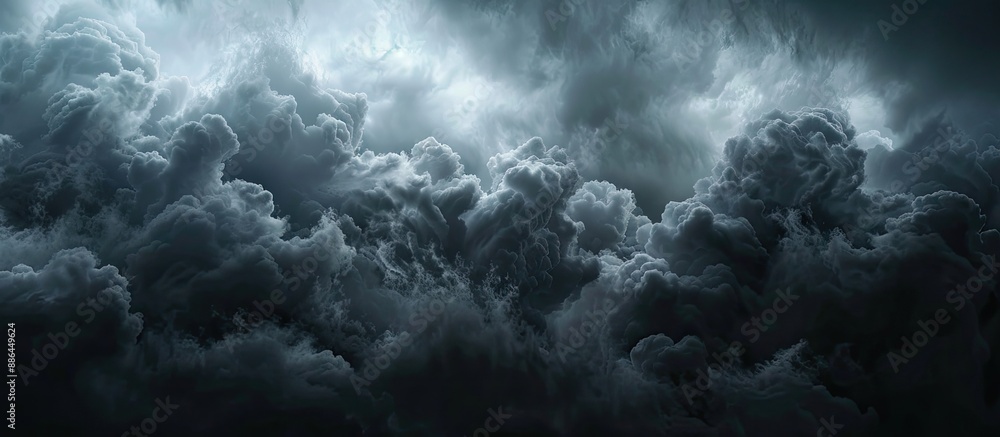 Poster Stormy black cloud background with empty copy space image