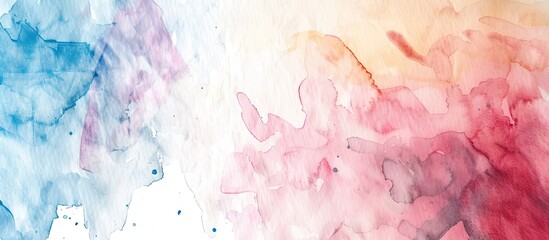 Fototapeta premium Watercolor paper with a white background provides a perfect copy space image