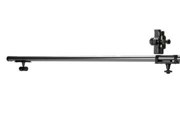 Black Aluminum Camera Slider Rail for Smooth Video Recording on a White or Clear Surface PNG Transparent Background