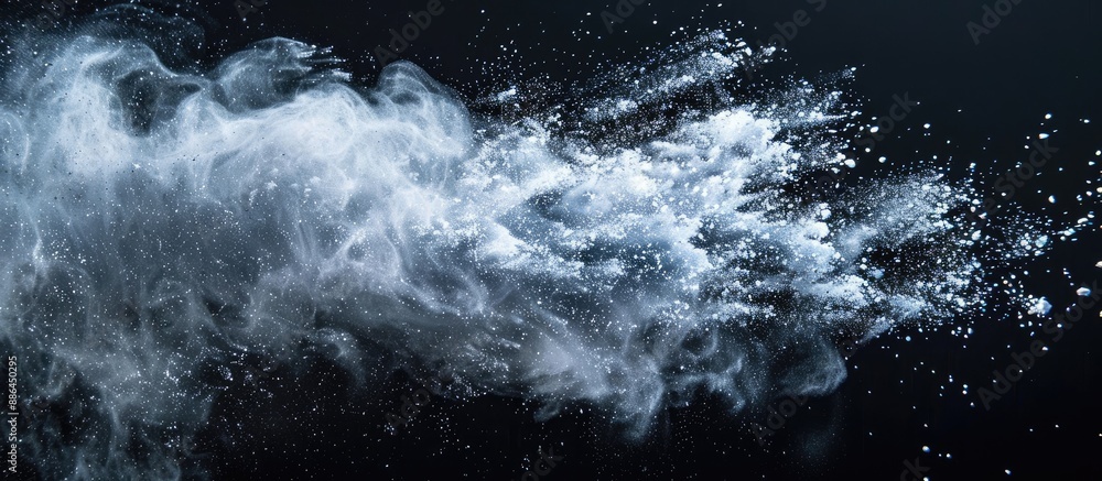 Aufkleber Freeze motion of white powder exploding on an abstract background with copy space image