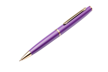 A Lavender Pens Graceful Arc on a White or Clear Surface PNG Transparent Background