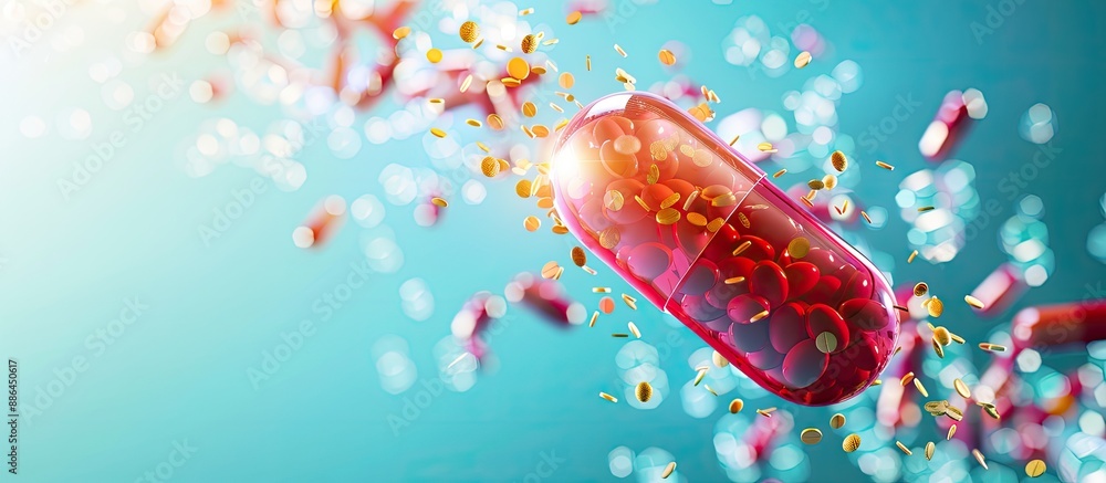 Poster abstract pill background depicting medicine concept with copy space image