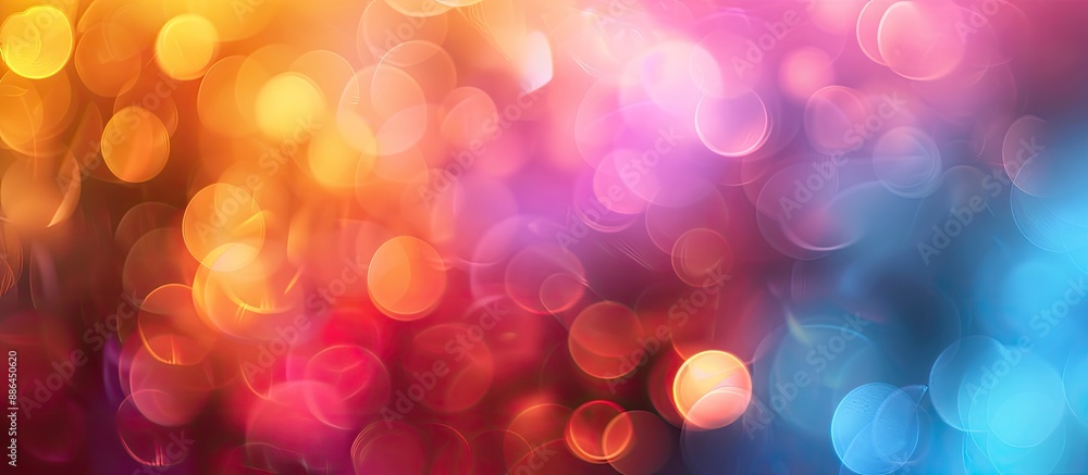 Leinwandbilder Blurred background with defocused portrait lens creating bokeh backdrop ideal as a graphic resource for designers featuring mixed color light elements with copy space image