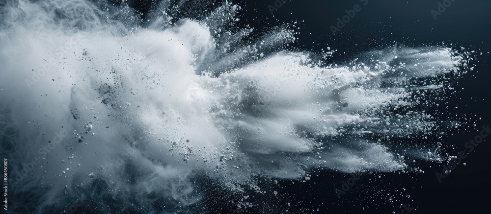 Aufkleber Freeze motion of white powder exploding on an abstract background with copy space image