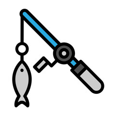 Fishing Vector Filled Icon Design