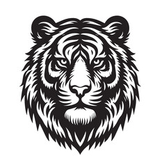 Tiger head silhouette vector art illustration