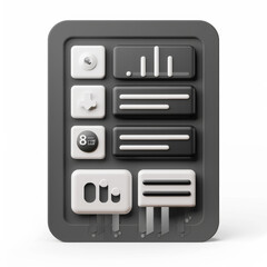 Fototapeta premium Modern Translucent 3D Icon for Product Catalog Management