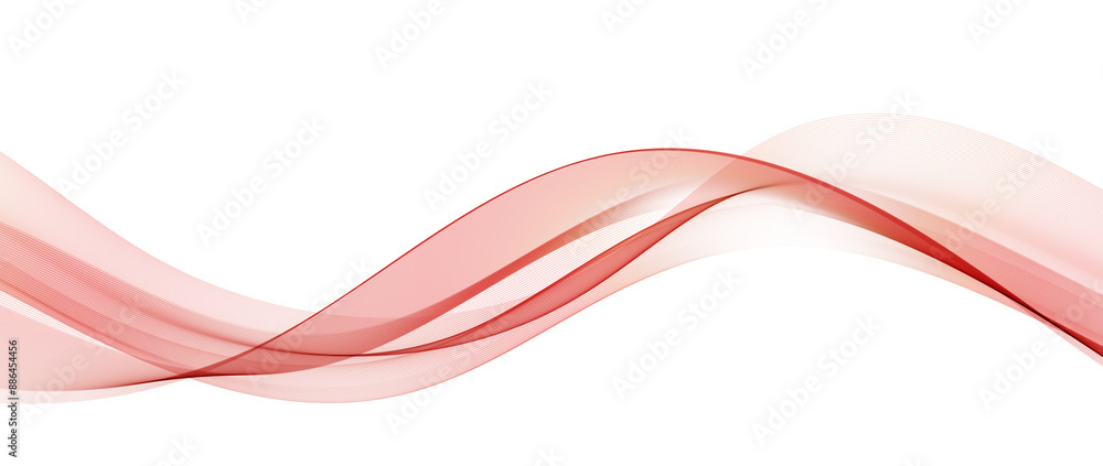 Aufkleber abstract red wave design element. glowing smooth wavy line