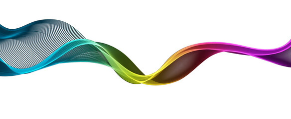 Abstract Spectrum Wave Design Element. Color Glowing Smooth Wavy Line