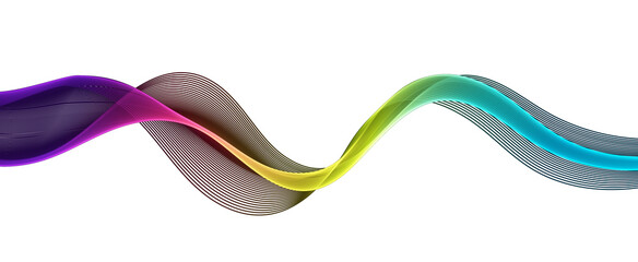 Fototapeta premium Abstract Spectrum Wave Design Element. Color Glowing Smooth Wavy Line