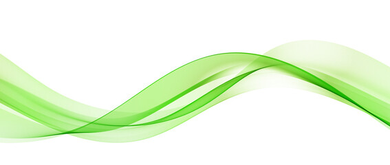 Abstract Green Wave Design Element. Glowing Smooth Wavy Line