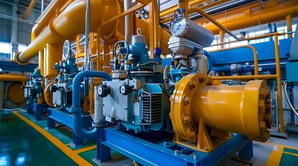 industrial, water, condenser, pump, hvac, air conditioning, system, piping, line, chiller, plant room, factory, commercial, building, industrial construction, maintenance, equipment, machinery, metal,