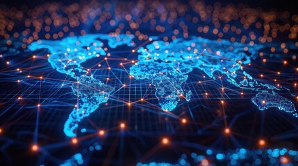 Fototapeta premium Global Network and Connections Visualization