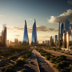 Obraz premium Realistic Heavy Photo of Riyadh with Cinematic Feel