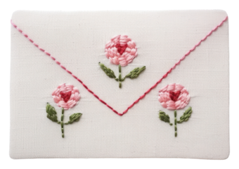 PNG Love letter embroidery pattern wallet.