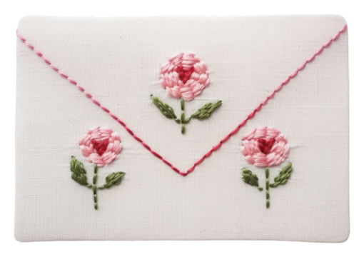 PNG Love letter embroidery pattern wallet. - Powered by Adobe