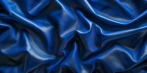 Fototapeta premium Luxurious Electric Blue Faux Leather Fabric with Microfiber Texture for High-End Goods. Concept 