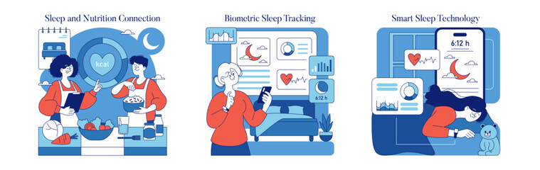 Nighttime Wellness. Flat Vector Illustration