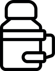 Simple line icon of a reusable water bottle featuring a handle, ideal for representing hydration on the go