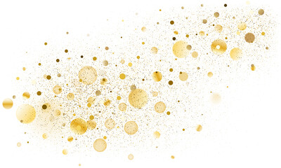 Gold glitter. Golden sparkle confetti. Shiny glittering dust.
