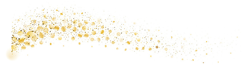 Gold glitter. Golden sparkle confetti. Shiny glittering dust.
