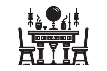 A table silhouette vector style 