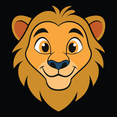 Animation lion face and birds vector with colour match 