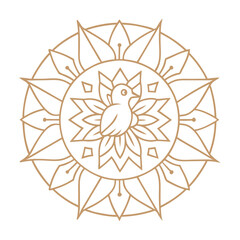 Fototapeta premium Bird mandala design with vector art