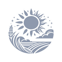 sun and see silhouette vector art