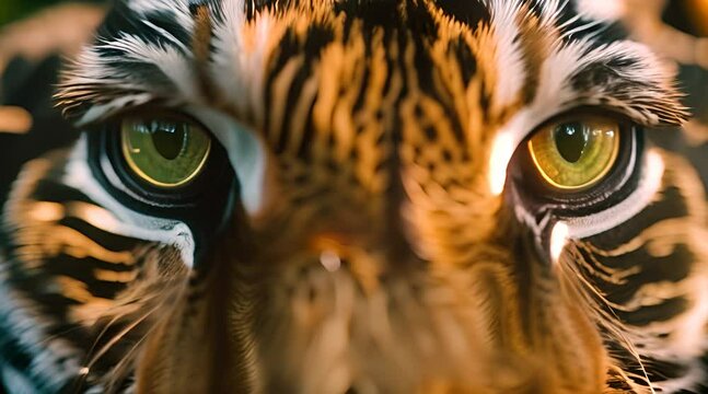 Close-Up View of Tiger Fur Background
