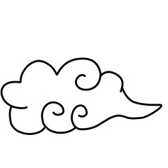 Vector illustration of monochrome chinese style clouds