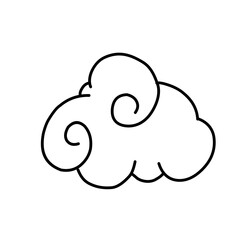 Vector illustration of monochrome chinese style clouds