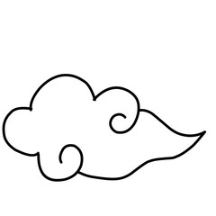 Vector illustration of monochrome chinese style clouds