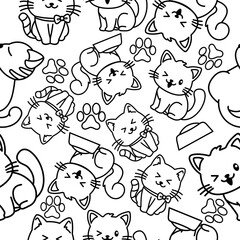 Line Cat Background Pattern