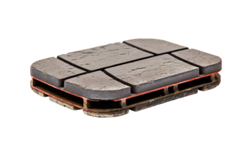 A Close-Up View of a New Brake Pad Ready for Installation on a White or Clear Surface PNG Transparent Background
