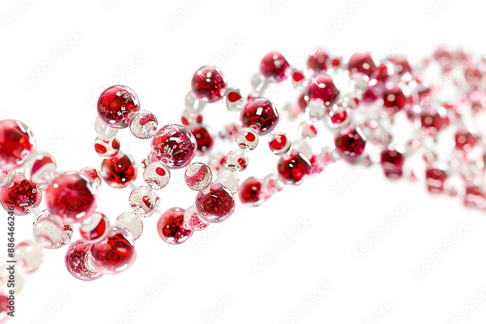 Wall mural human dna molecule thread on white background generative ai