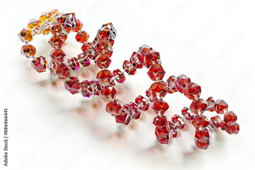Wall mural human dna molecule thread on white background generative ai