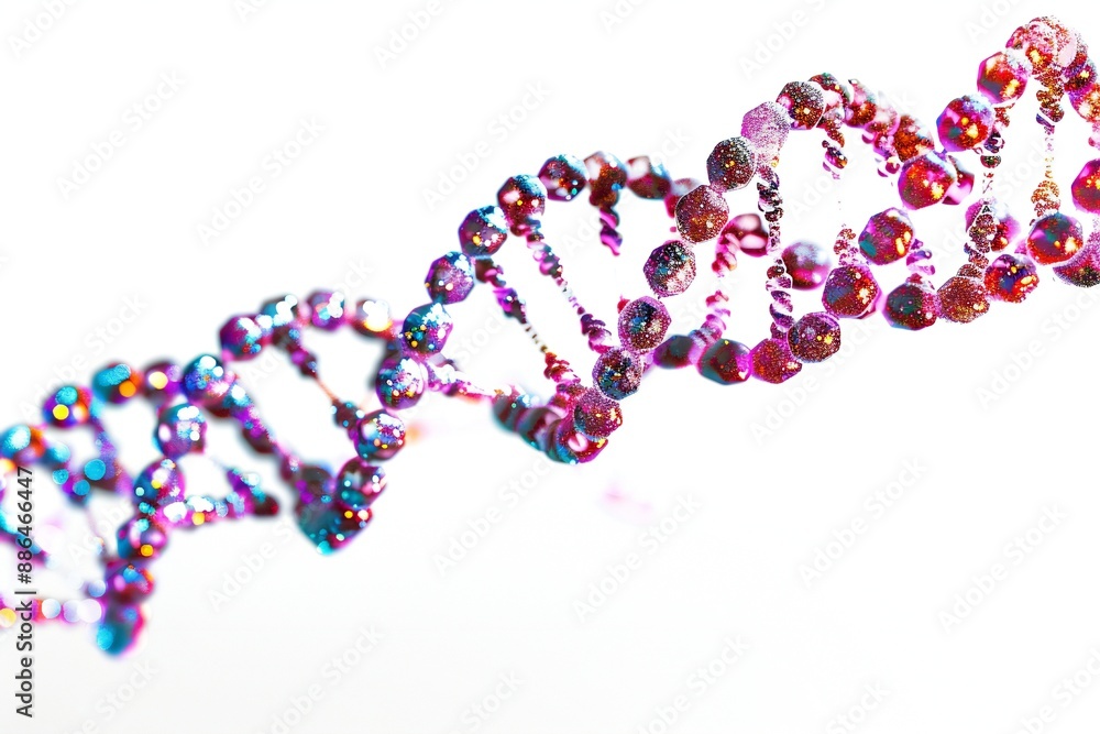 Canvas Prints human dna molecule thread on white background generative ai