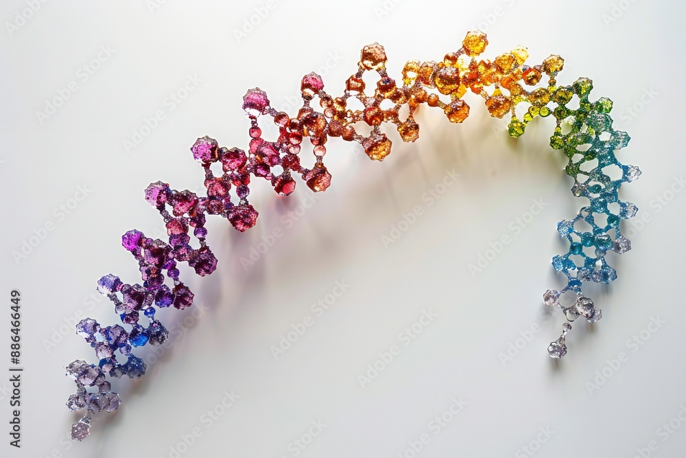 Canvas Prints human dna molecule thread on white background generative ai