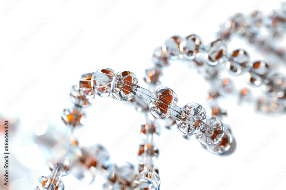 Wall mural human dna molecule thread on white background generative ai
