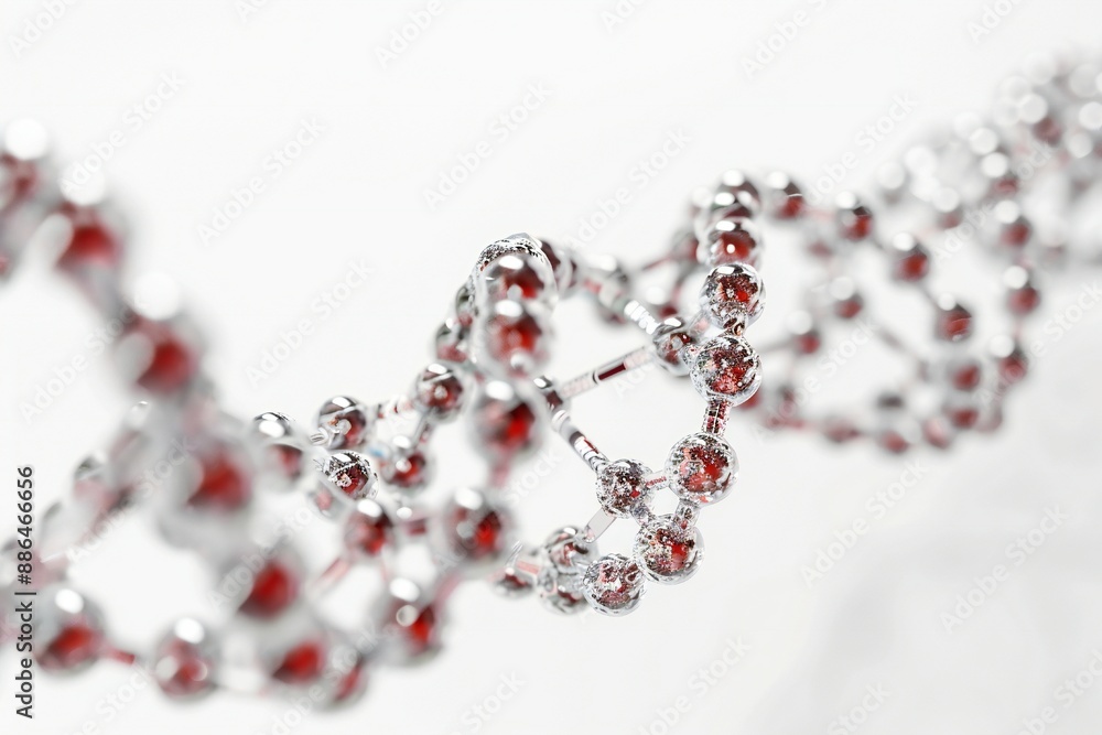 Canvas Prints human dna molecule thread on white background generative ai