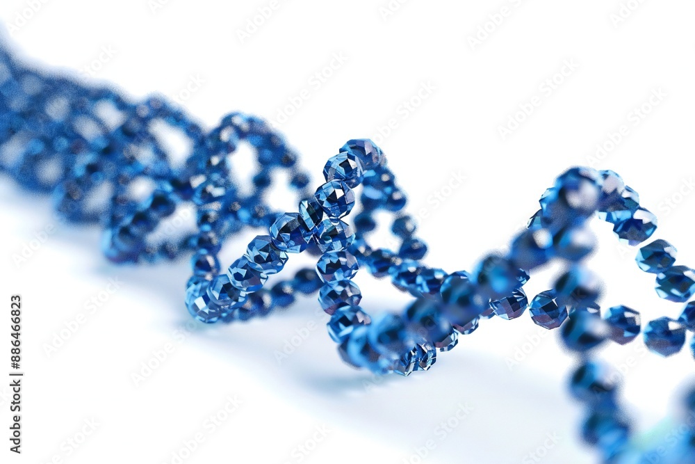 Canvas Prints human dna molecule thread on white background generative ai