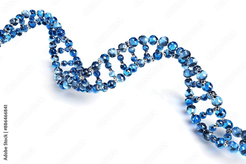 Wall mural human dna molecule thread on white background generative ai