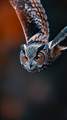 Owl in Flight Under Moonlight